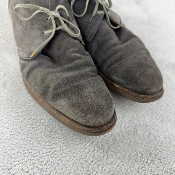 Isaia Napoli Grey Suede Leather Ankle Shoes Men’s Size 12 US Made In Italy - Picture 9 of 14